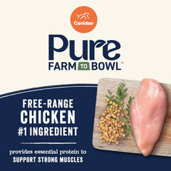 CANIDAE Pure Farm to Bowl carrot and lentil detail showcasing natural sourcing