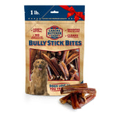 Canine Butcher Shop bully-stick bites front view for easy 2-4 inch chews