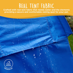 CANINE CANYON Luna tent rainfly coverage emphasizes protection during rain or sun