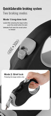 Canine Curation retractable leash shows tangle-free 360° rope outlet for smooth extension.
