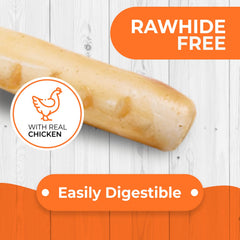 Canine Naturals rawhide-free chew closeup showing texture and safety
