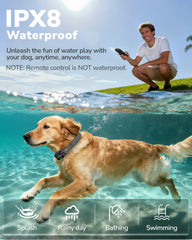 Canivix dog collar IPX8 waterproof design for swimming and rain.