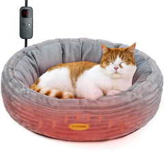 CANMIL heated cat bed in indoor use with steady warmth for chilly rooms.