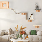 Canormpet cat wall shelves condos perches highlight space-saving design for multi-level fun.