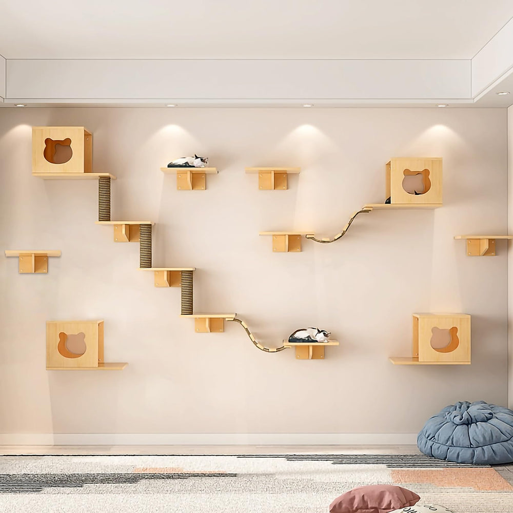 Canormpet cat wall shelves condos offer cozy hiding space and vertical exploration