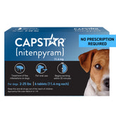 Capstar packaging for dog flea treatment—OTC option for fast relief.
