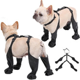 CAPT.SNOOZE dog boots waterproof winter closeup shows snug fit and protective coverage.