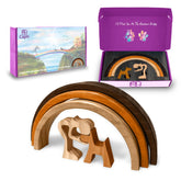 Capti Rainbow Bridge dog memorial front view on shelf offers comforting keepsake.