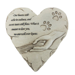 Carchistan Heart-Shaped Dog Memorial Stone front view showing durable outdoor tribute