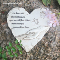 Carchistan Heart-Shaped Dog Memorial Stone side view highlighting weatherproof design