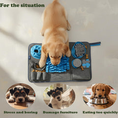 CareCooo snuffle mat blue dog-eating scene promotes slow feeding