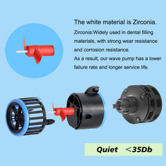 Carefree Fish two heads adjustable angles for tailored flow around coral and plants.