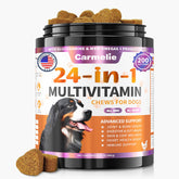 Carmelie 24-in-1 dog vitamins chew focused on hip and joint support.