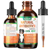 Carmelie dog natural antibiotics dropper close-up for easy administration.