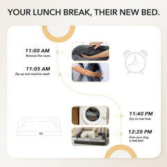 Casa Paw non-slip bottom helps keep the bed in place during energetic naps.