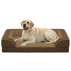 Casa Paw orthopedic XL bed in brown cover, durable for large dogs