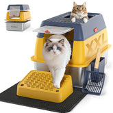 CasaNest stainless-steel litter box top-entry lid for spill-free bathroom.