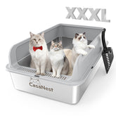 CasaNest XXXL litter box front view showing extra large footprint for big cats