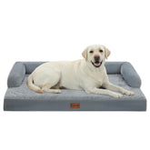 Casa Paw orthopedic xl dog bed front view in grey for spacious lounging and big-dog comfort