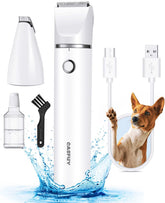 Casfuy cordless dog paw trimmer with double blades for precise paw trimming.