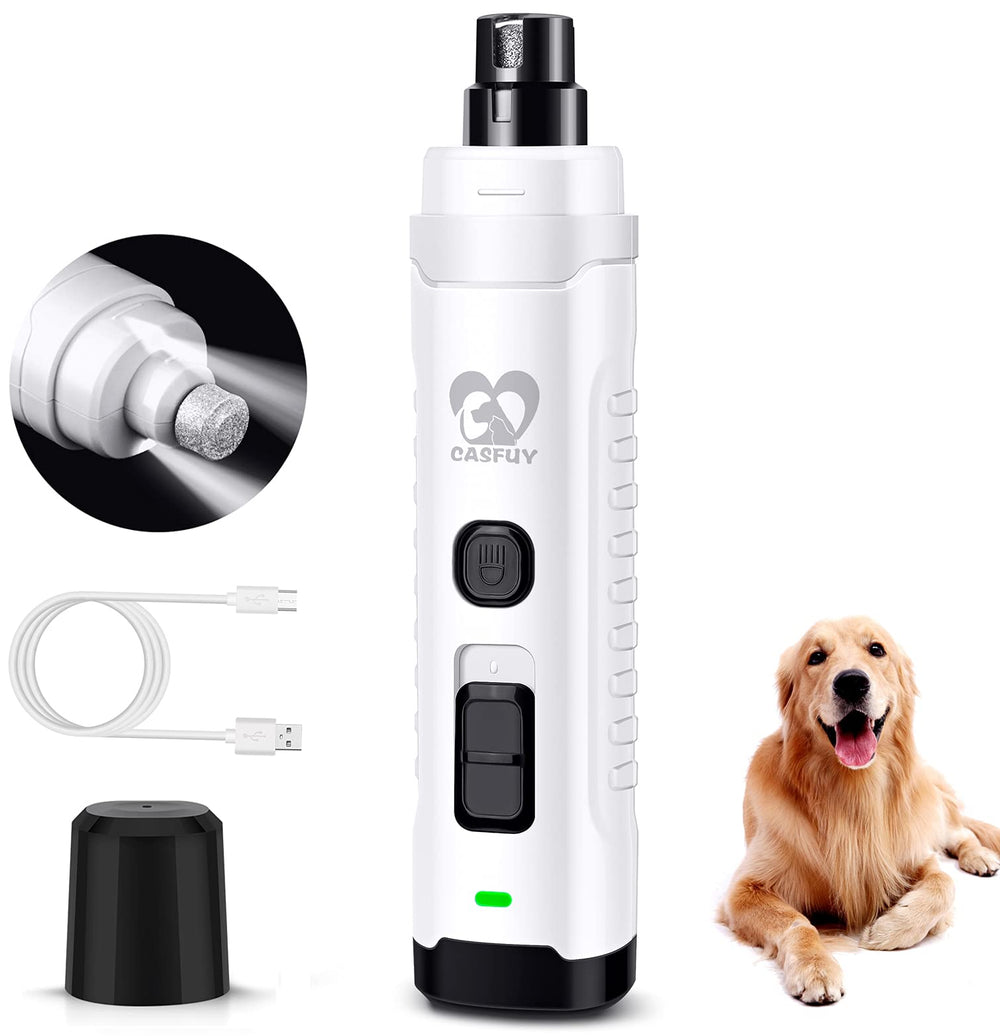 Casfuy dog nail grinder LED lights close-up for precise, safer trims