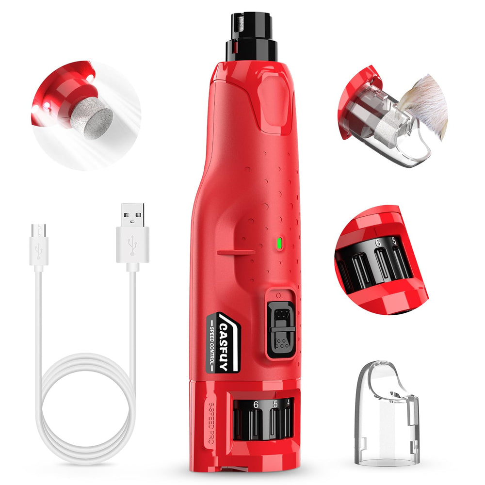Casfuy dog nail grinder quiet operation keeps grooming calm for anxious pets