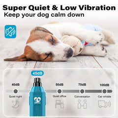 Casfuy dog nail grinder rechargeable battery keeps grooming ready.
