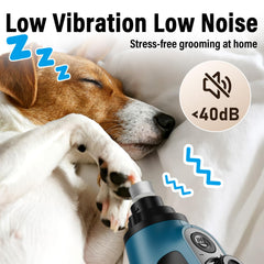 Casfuy Smart 6-Speed dog nail grinder with 3 ports supports pets of all sizes for efficient nail care
