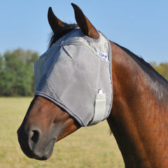 Cashel Crusader Fly Mask Grey Draft — soft mesh for comfortable protection against insects