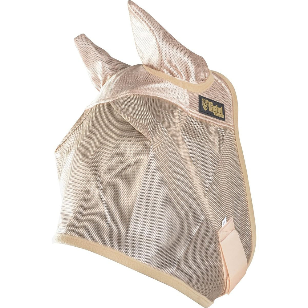 Cashel Economy Fly Mask with Ears in gold yearling blocks sun and insects for turnout