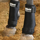 Cashel Stall Sore Boots front view shows open back for comfort and foreleg protection.