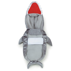 Casual Canine Shark Costume closeup of fit with Velcro closures