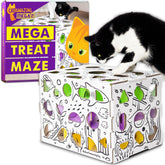 Cat Amazing MEGA box open shows enrichment play with treats.