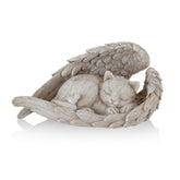 Cat Angel Memorial Statue with angel wings creates a serene garden focal point