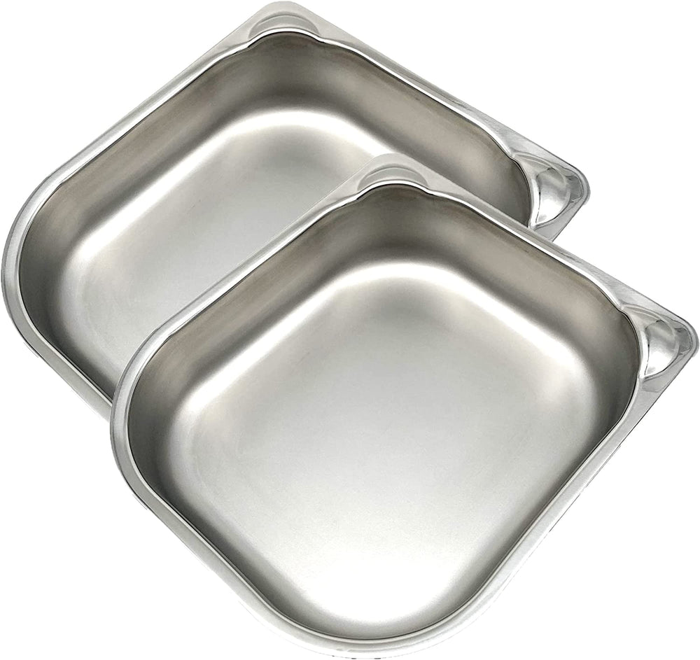Front view of Cat Mate stainless steel bowl inserts, durable two-pack.