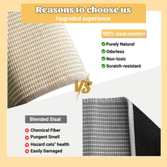 2-in-1 Cat Scratching Board Bed closeup of sisal fabric highlights durable scratch surface