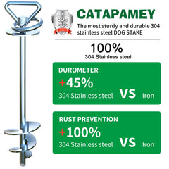 Catapamey spiral ground stake anchors securely for yards and uneven soils.