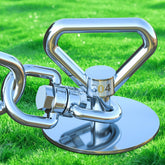 Catapamey dog tie out stake with 360° swivel for tangle-free outdoor play.
