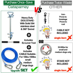 Catapamey stainless steel cable close-up highlights rust-resistant construction.