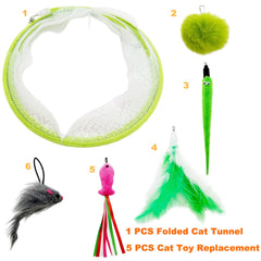 CATENEED Self-Play Spiral Tunnel Green Steel-Frame offers sturdy support during play