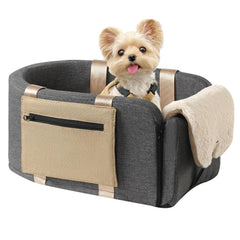 Cathpetic Console Dog Seat strap demonstrates secure travel with stable rides
