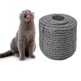 CAThrone sisal rope 6mm gray for refurbishing cat scratching posts with durable grip.