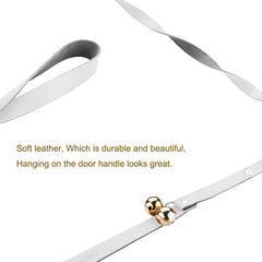 CATHYLIFE leather dog doorbell hanging on door knob for quick interactive training