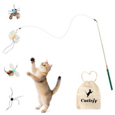 Catisfy cat wand toy extended reach enables room-wide play for indoor cats