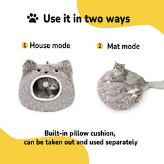 CATISM Cat Bed reversible cushion lets pets switch textures for different moods.