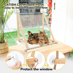 CATISM Cat Window Perch soft seat cushion offers breathable comfort for naps