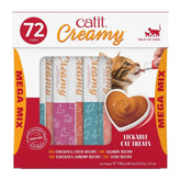 Catit Creamy Lickable Treats in hand for interactive bonding and rewards.