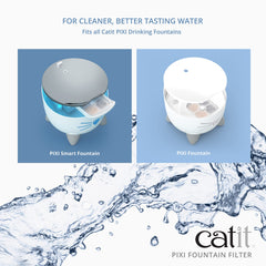 Catit PIXI filtro triple acción para agua más fresca y limpia