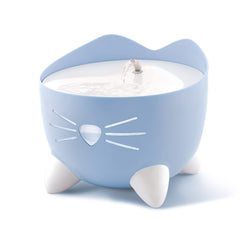 Catit PIXI fountain front view with whisker-friendly wide surface.