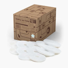 Catit triple-action fountain filter close-up highlighting its 12-pack for clean drinking water